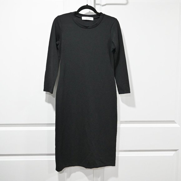 Sonnet James Size XS Black Textured Play Dress Midi | Size XS - Picture 1 of 9